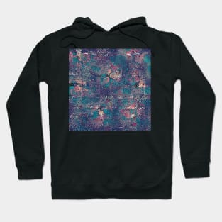 Speckled n’ Textured Turquoise and Purple Abstract Pattern with Hints of Peach and Pink Hoodie